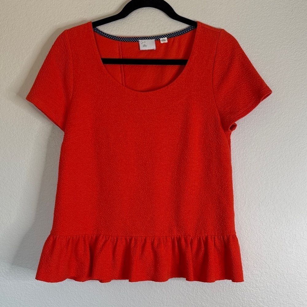 Anthropologie Postmark blouse short sleeve peplum women’s medium EUC